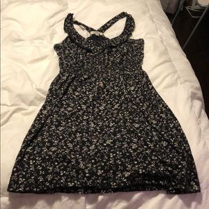 L.e.i black floral racer back dress